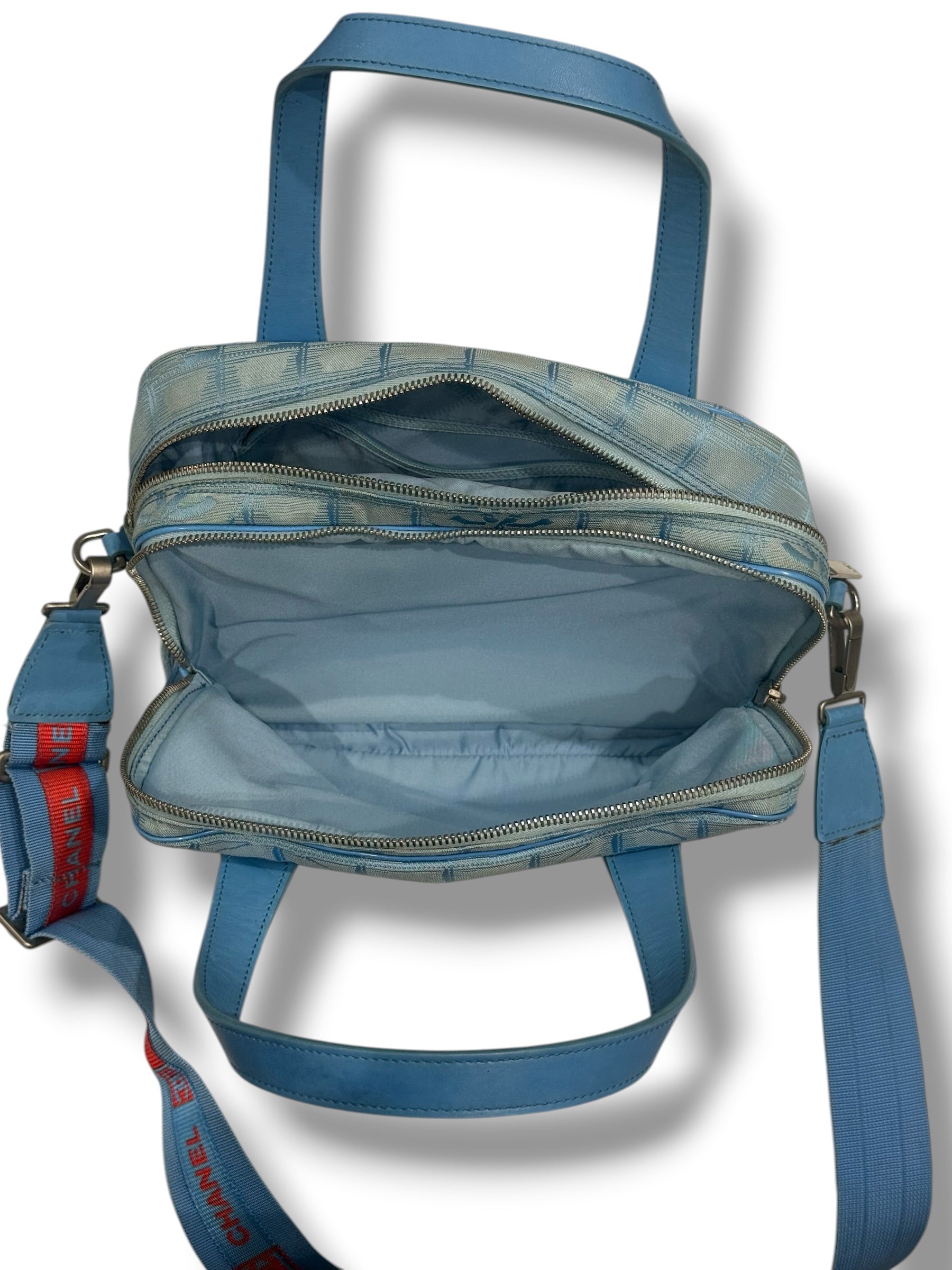 Chanel - Sac Toile bowling bleu