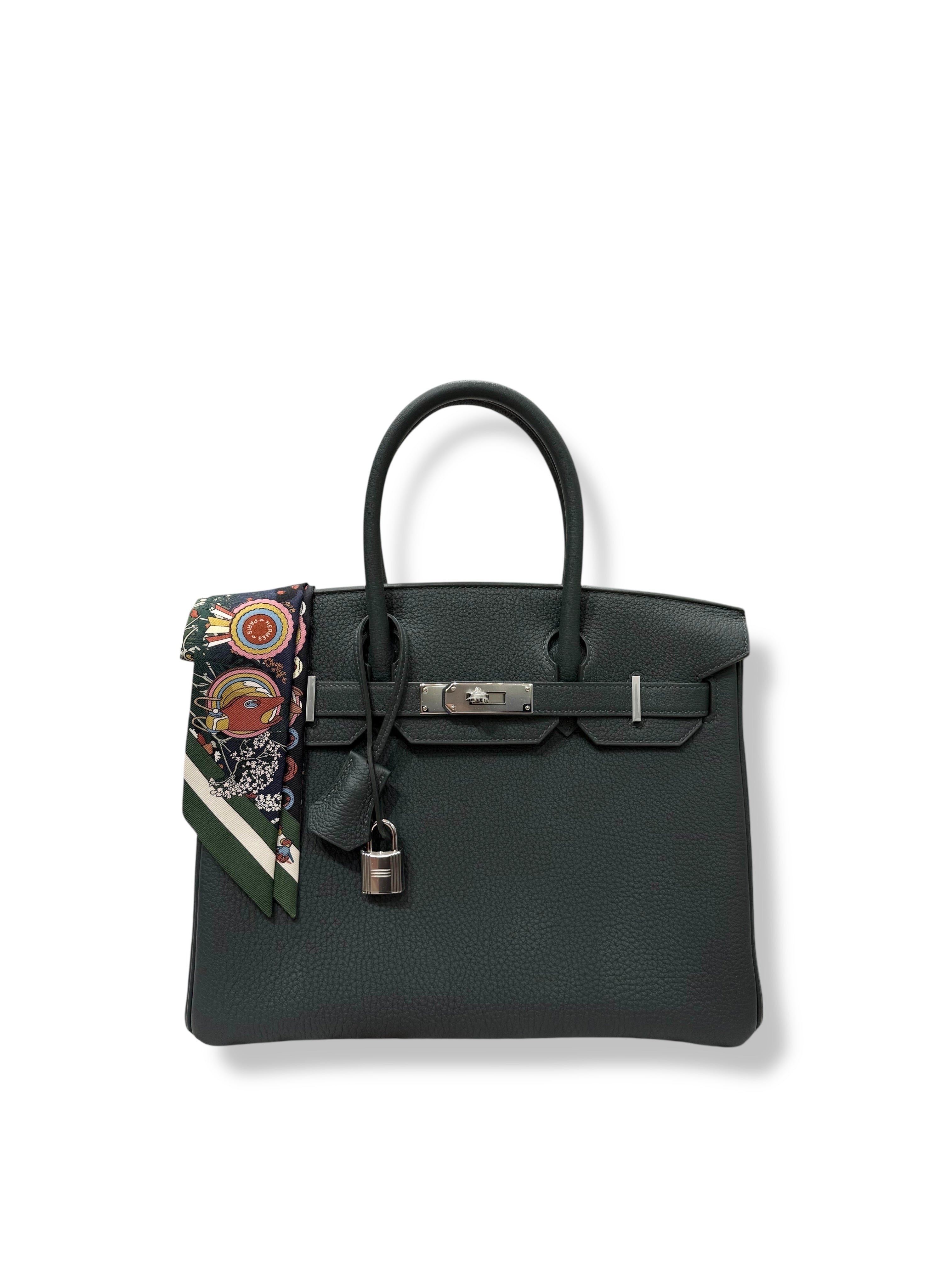 Hermès - Sac Birkin 30 Togo vert mangrove