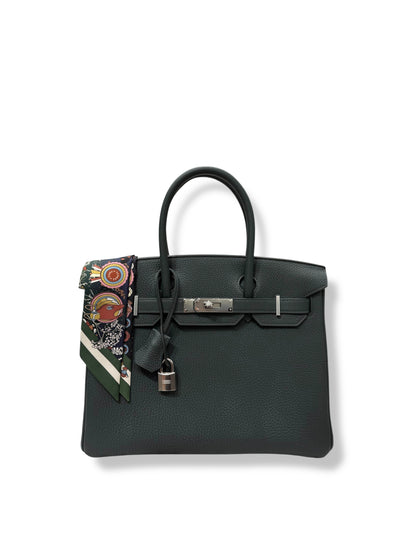 Hermès - Sac Birkin 30 Togo vert mangrove