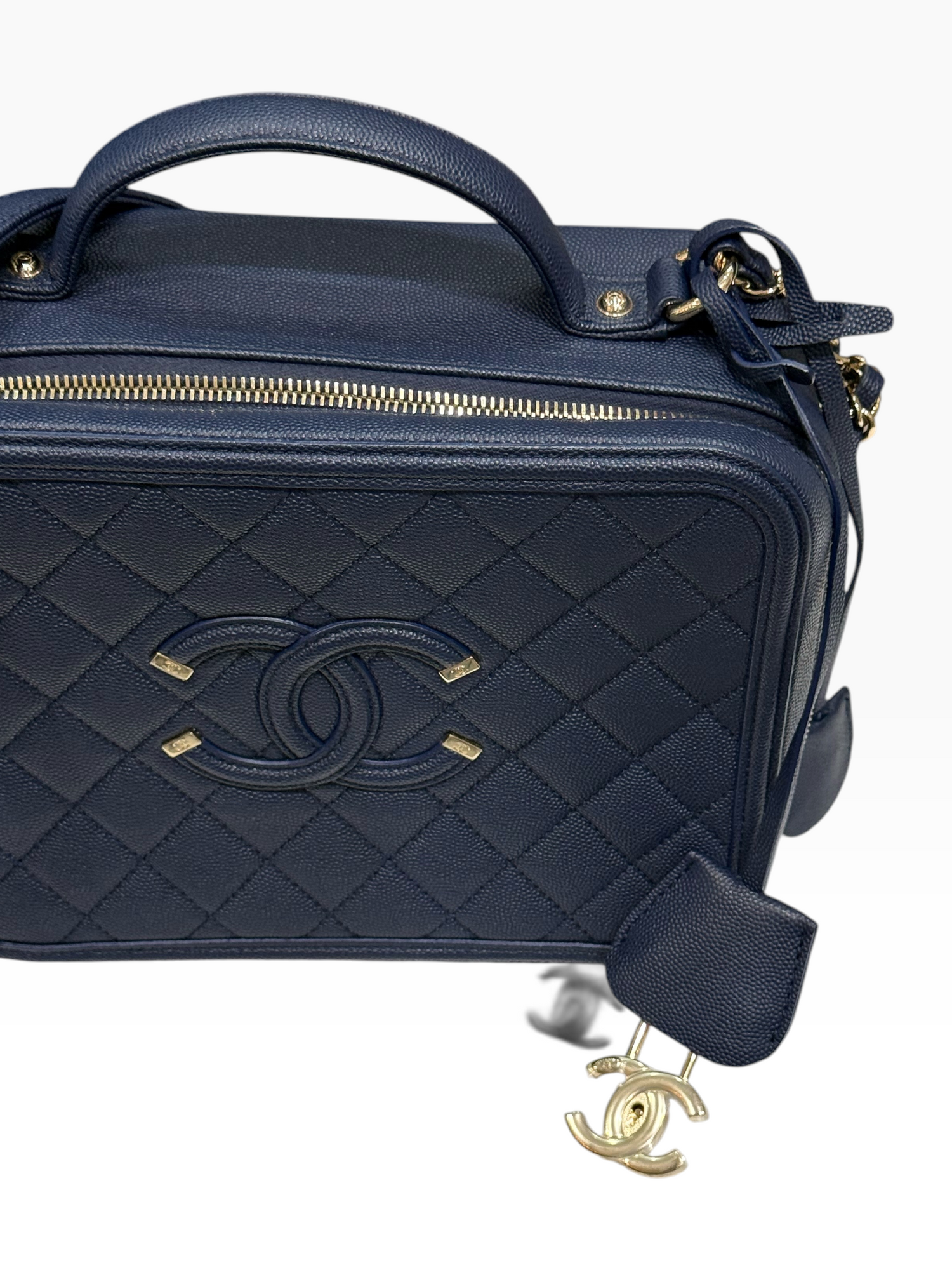 Chanel - Sac camera vanity bleu navy