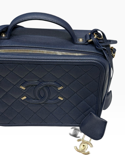 Chanel - Sac camera vanity bleu navy