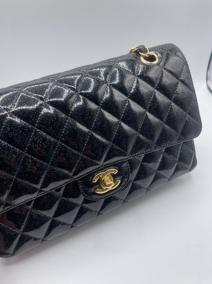 Chanel - Tasche 11.12 Zeitlos schwarz lackiert glitzernd