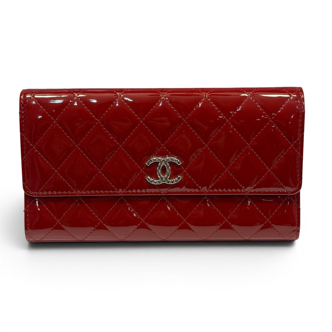 Chanel - Portefeuille vernis rouge