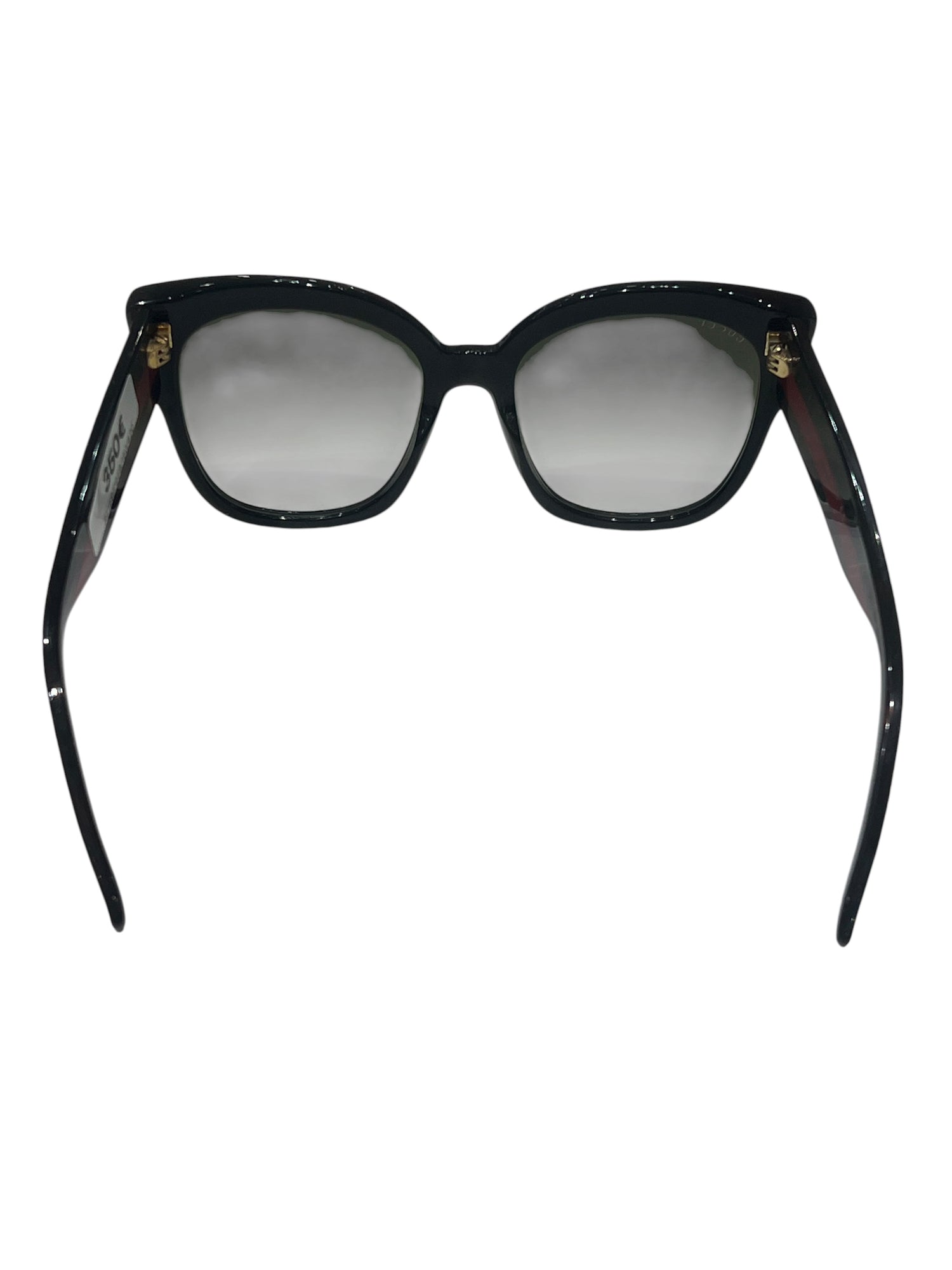 Gucci - solaires oversize noires bandes et charms