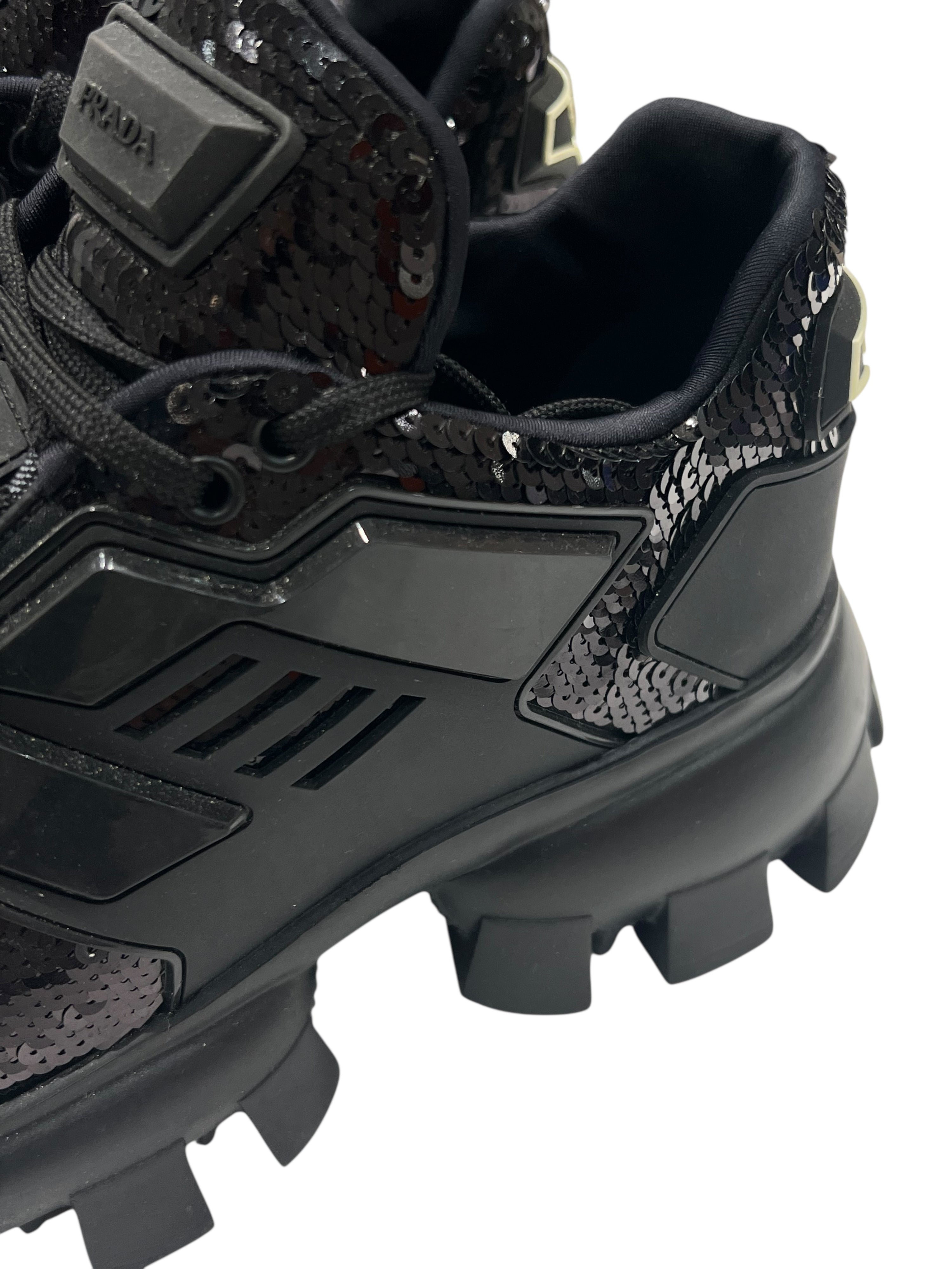 Prada - Black sequin Cloudbust Thunder sneakers size 40
