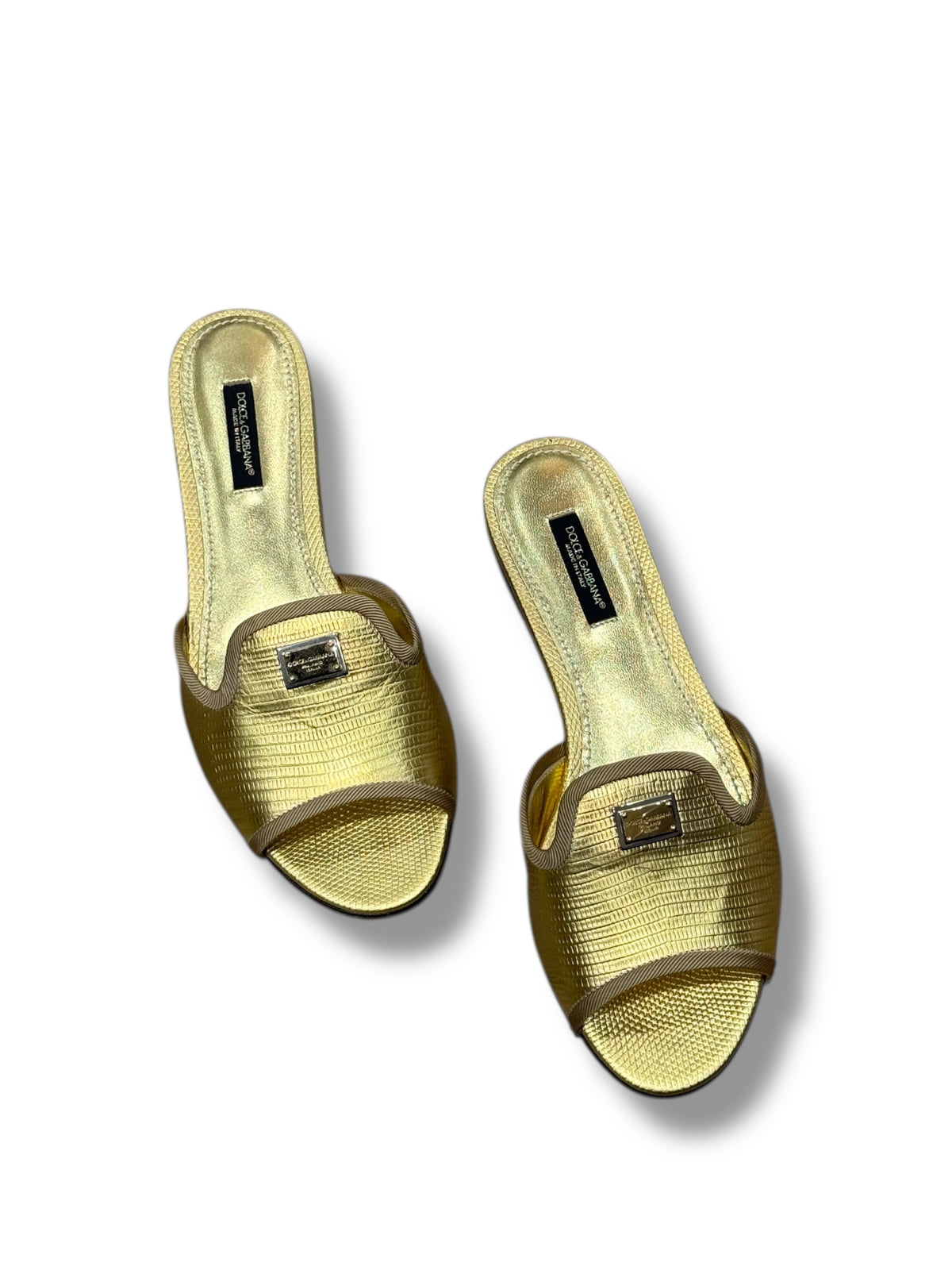 Dolce&amp;Gabbana - Goldene Sandalen Gr. 37