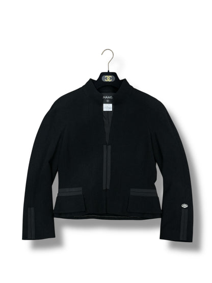 Chanel - Veste Laine Et Soie Noire T40 | Les Folies d&