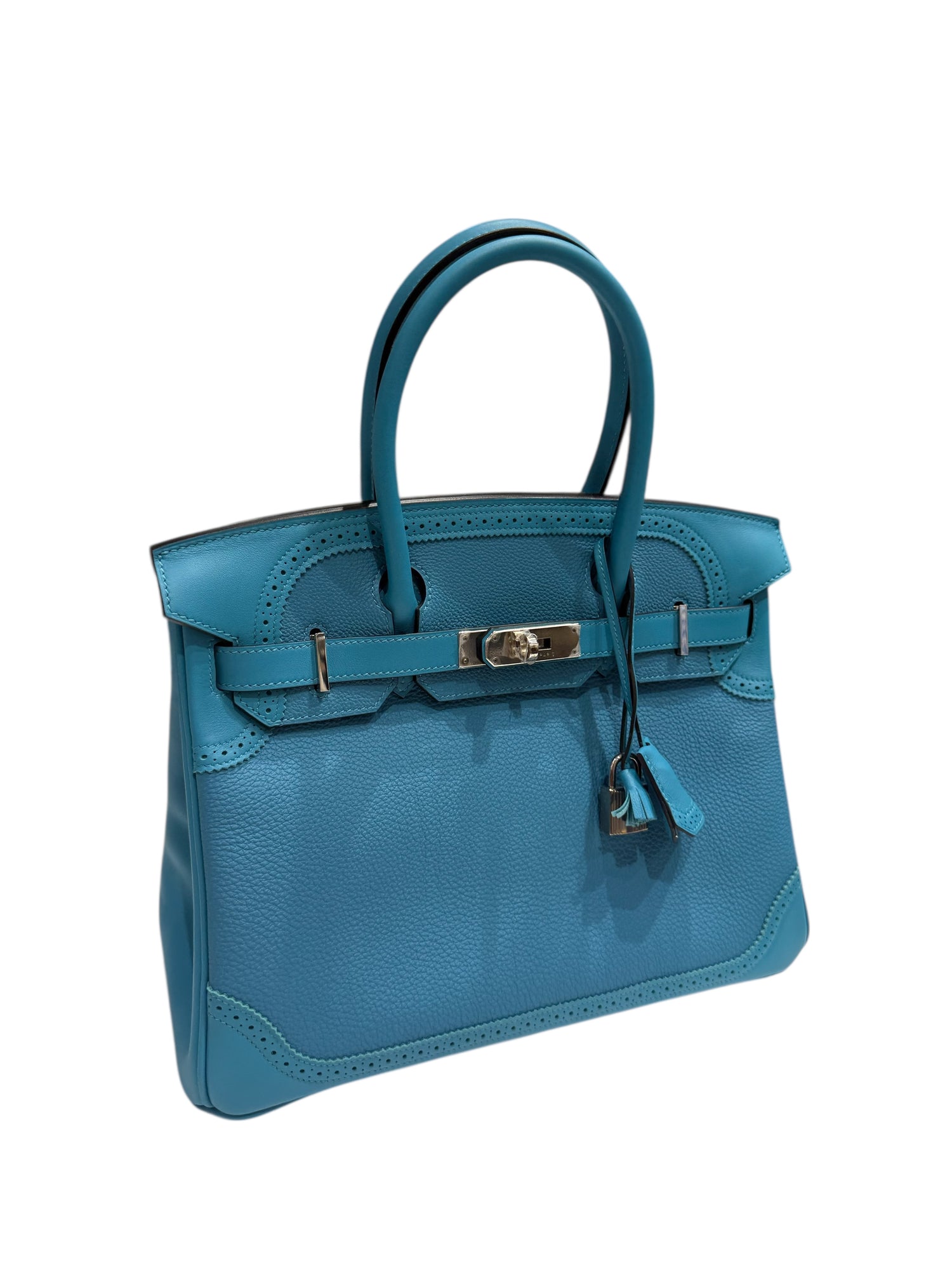 Hermès - Birkin 30 Ghilli togo/swift Turquoise PHW