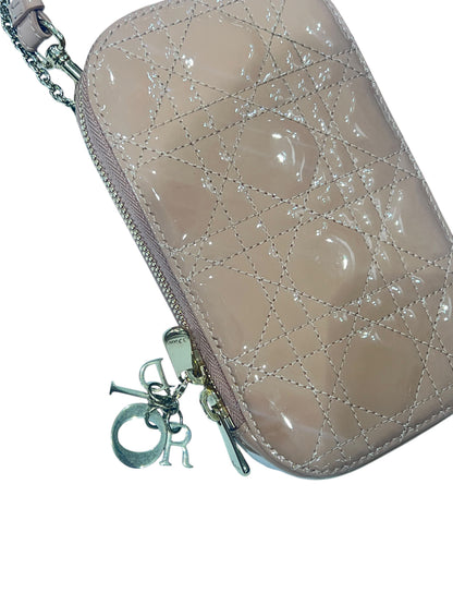Dior - sac calling cuir verni nude
