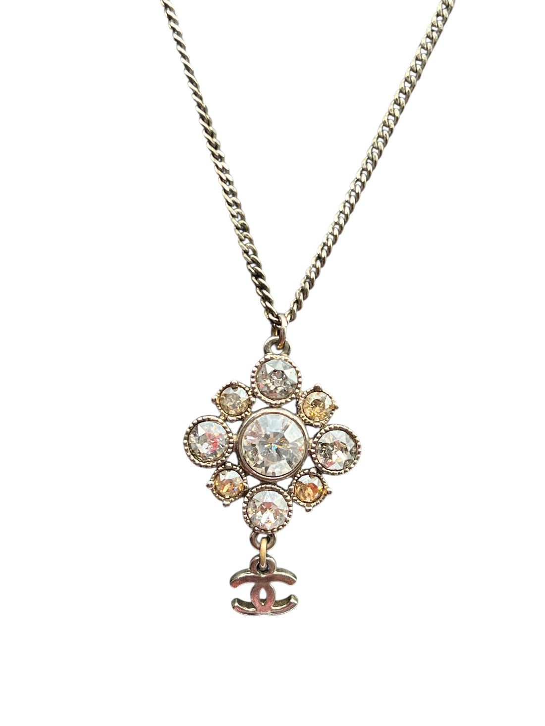 Chanel - Collier pendentif strass