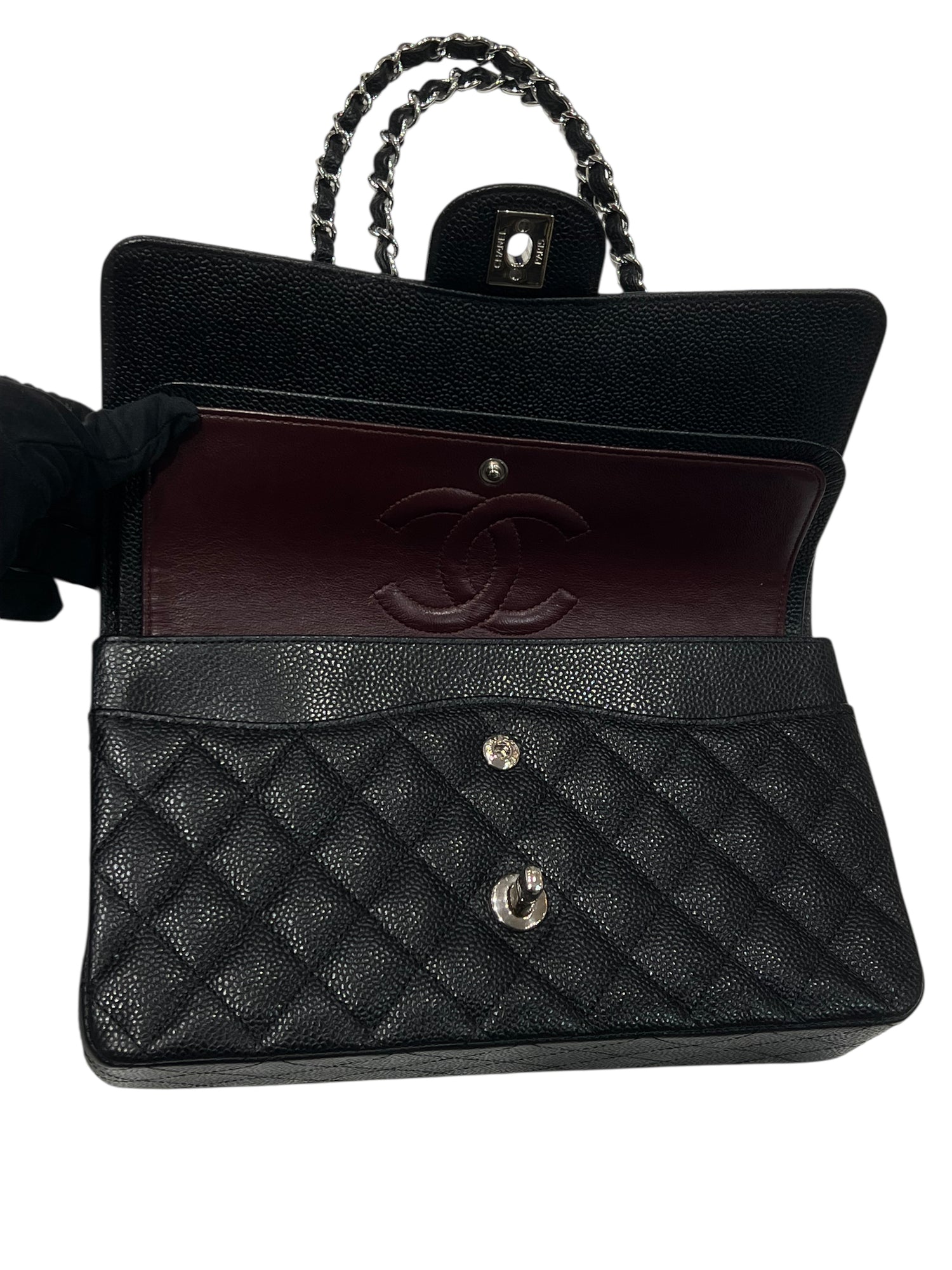 Chanel - Sac classique 11.12 timeless médium cuir caviar noir
