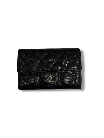 Chanel - Mini portefeuille à rabat noir