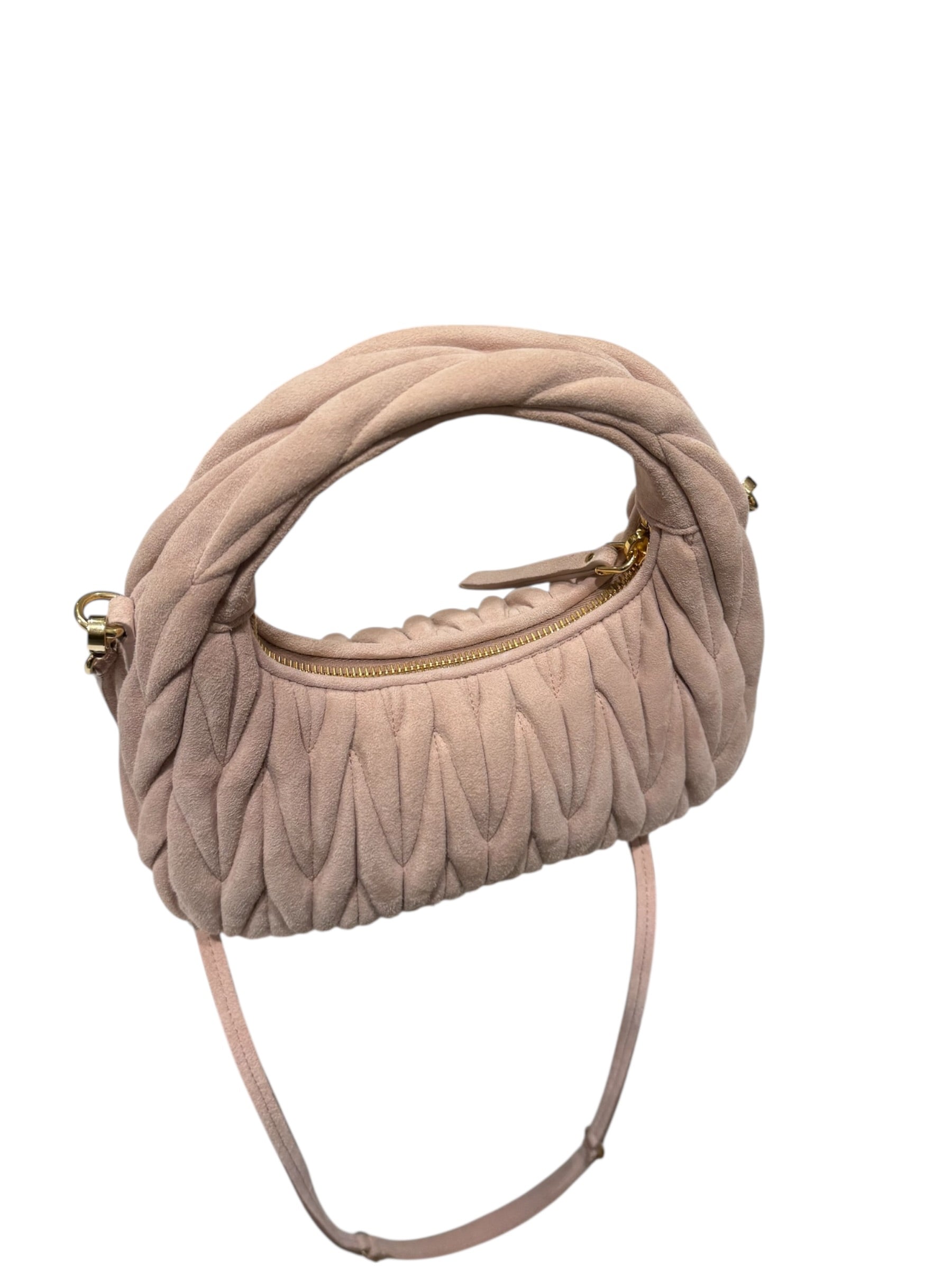 Miu Miu - Sac Wander daim rose nappa matelassé