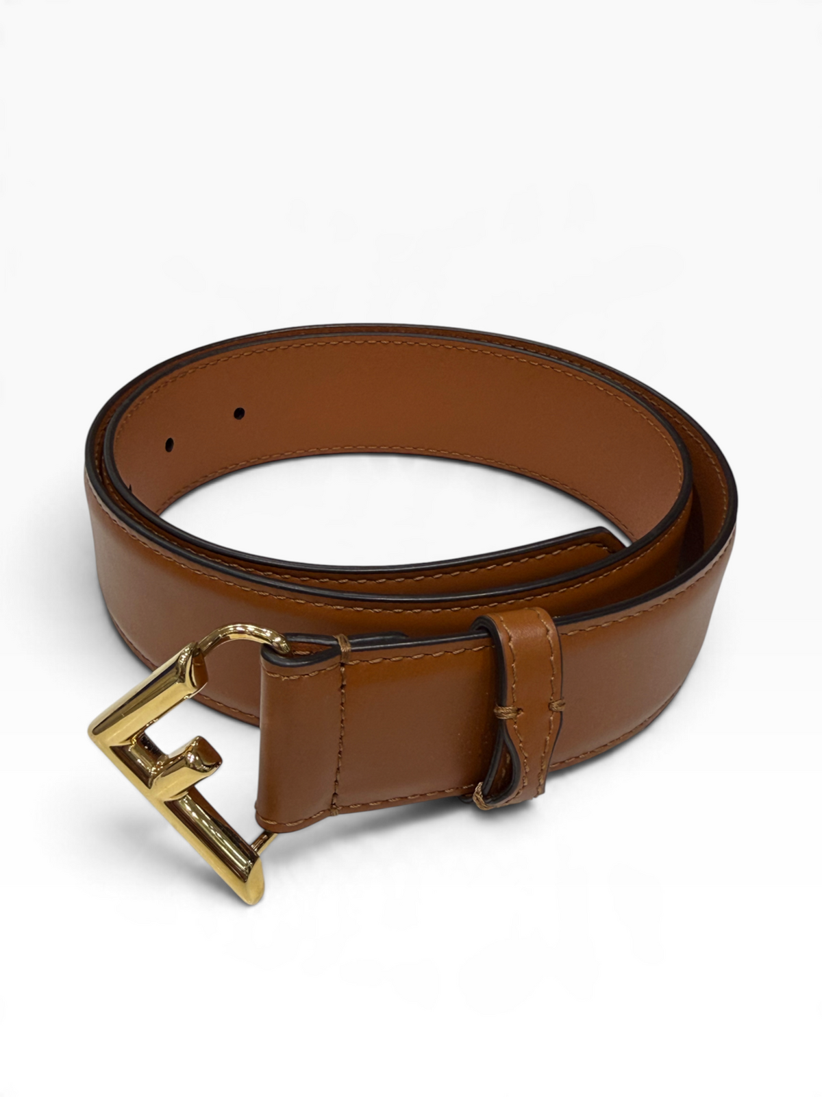 Fendi - ceinture cuir gold G doré T75