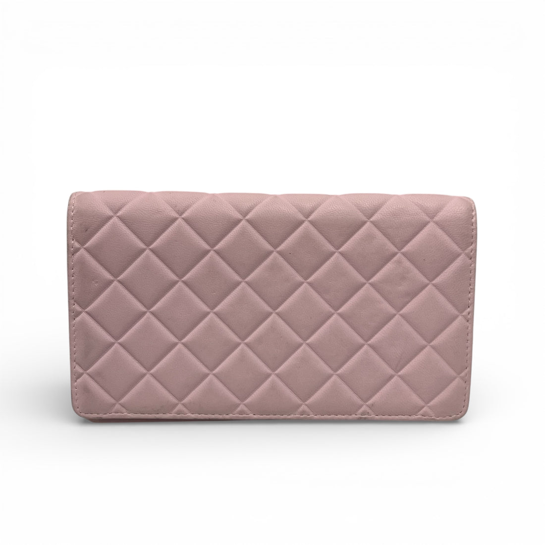 Chanel - Portefeuille cuir rose mat