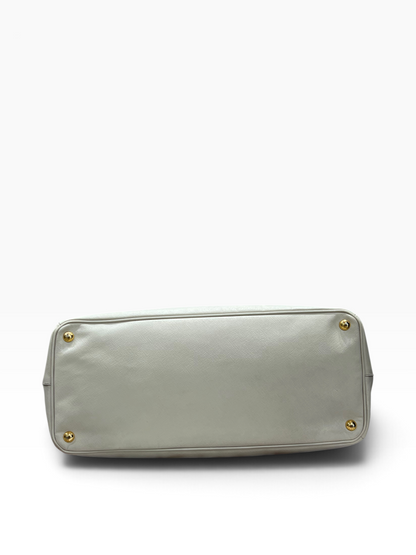 PRADA - sac galleria cuir saffiano blanc GM