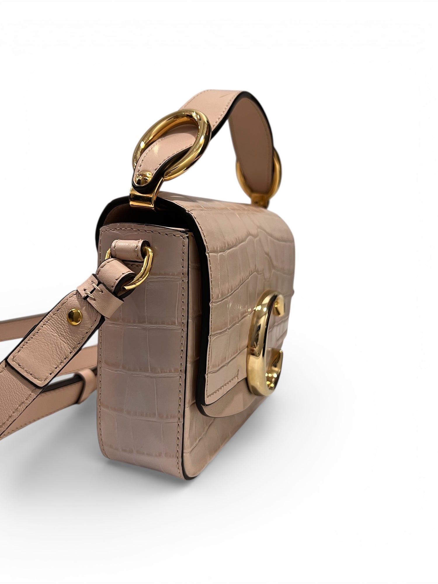 Chloé - Sac bandoulière en cuir effet croco