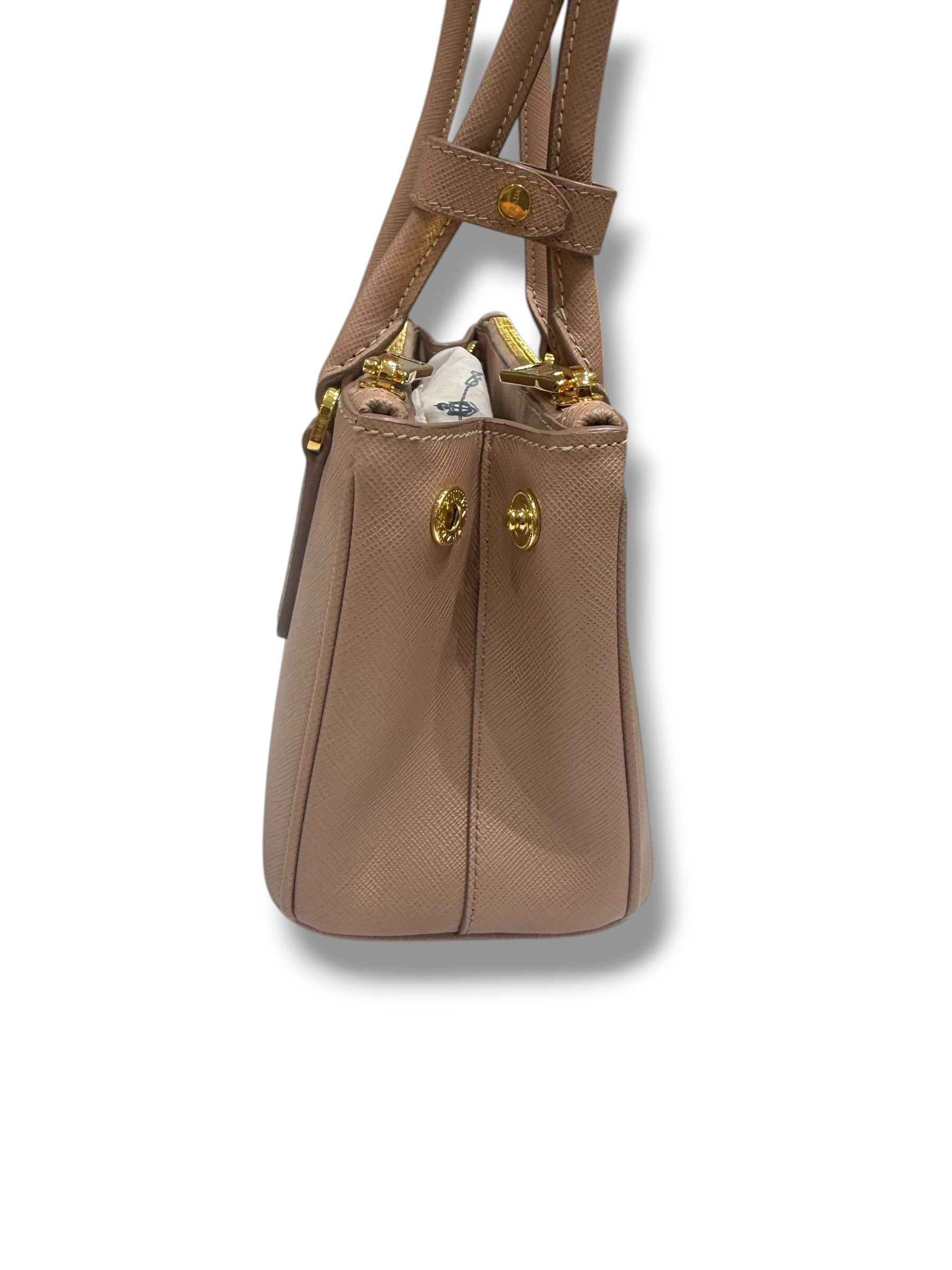 Prada - Sac Galleria Top Handle PM Beige