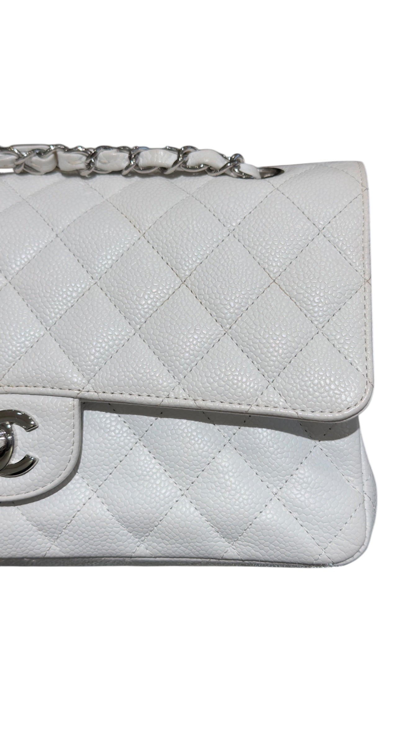 Chanel - Sac Timeless Moyen blanc caviar