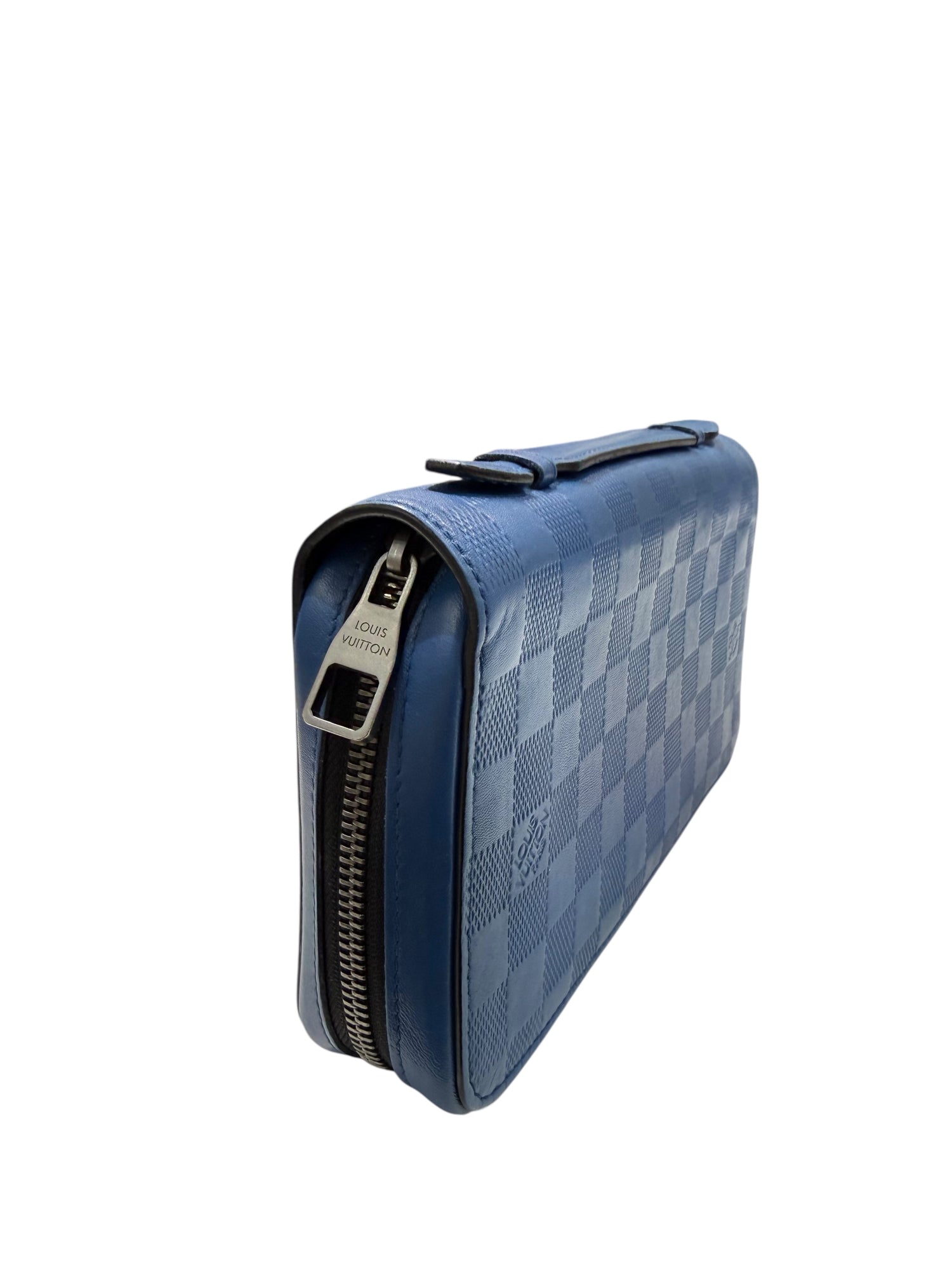 Louis Vuitton - Portefeuille Zippy XL en cuir damier bleu