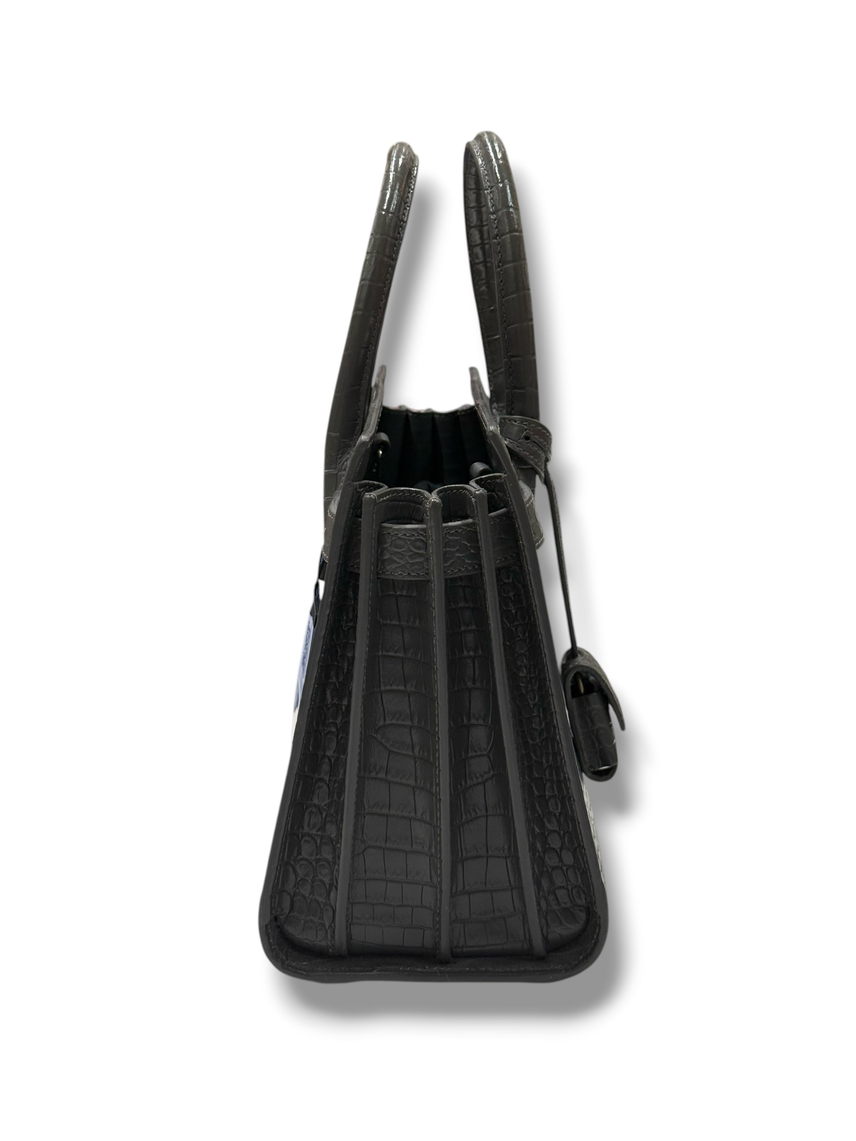 Saint Laurent - Sac de jour en cuir embossé crocodile - Baby