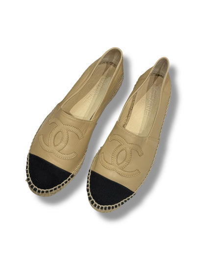 Chanel - Espadrilles bicolores beige/noir T36