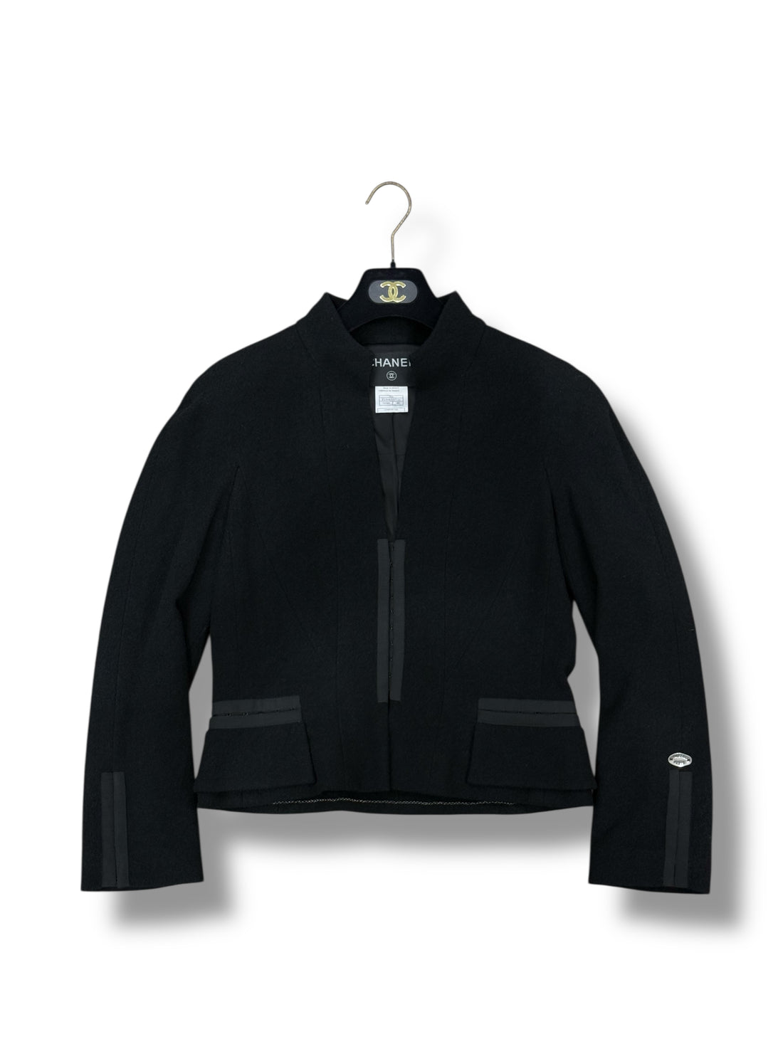 Chanel - Veste Laine Et Soie Noire T40 | Les Folies D'eugénie