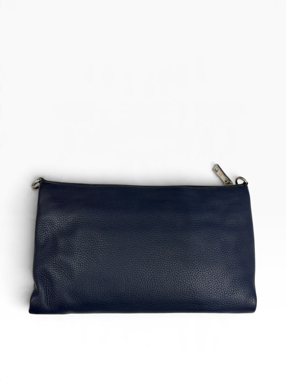 Prada - sac pochette cuir grainé marine
