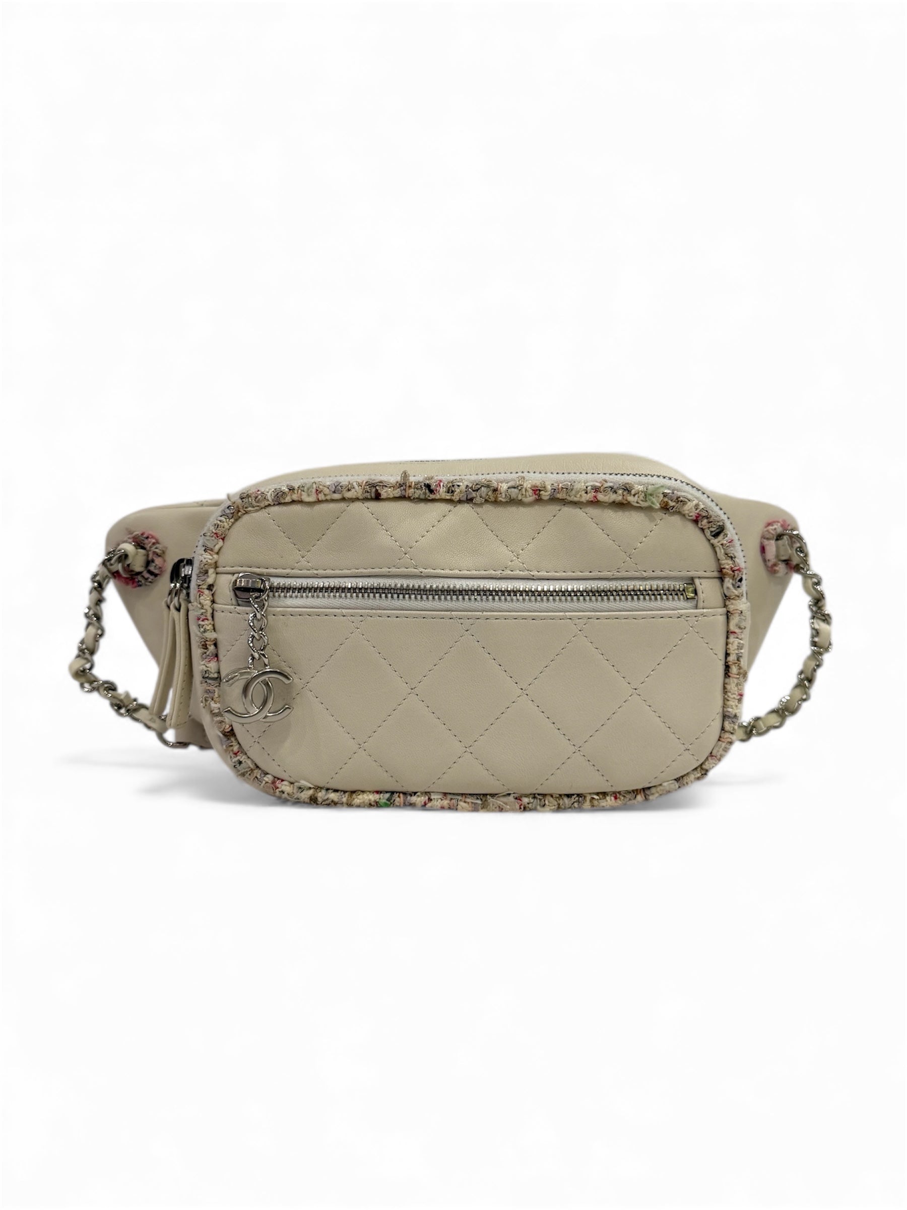 Chanel - Leather and tweed belt bag