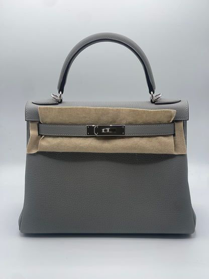 Hermès - Borsa Kelly 28 Grigio Gabbiano