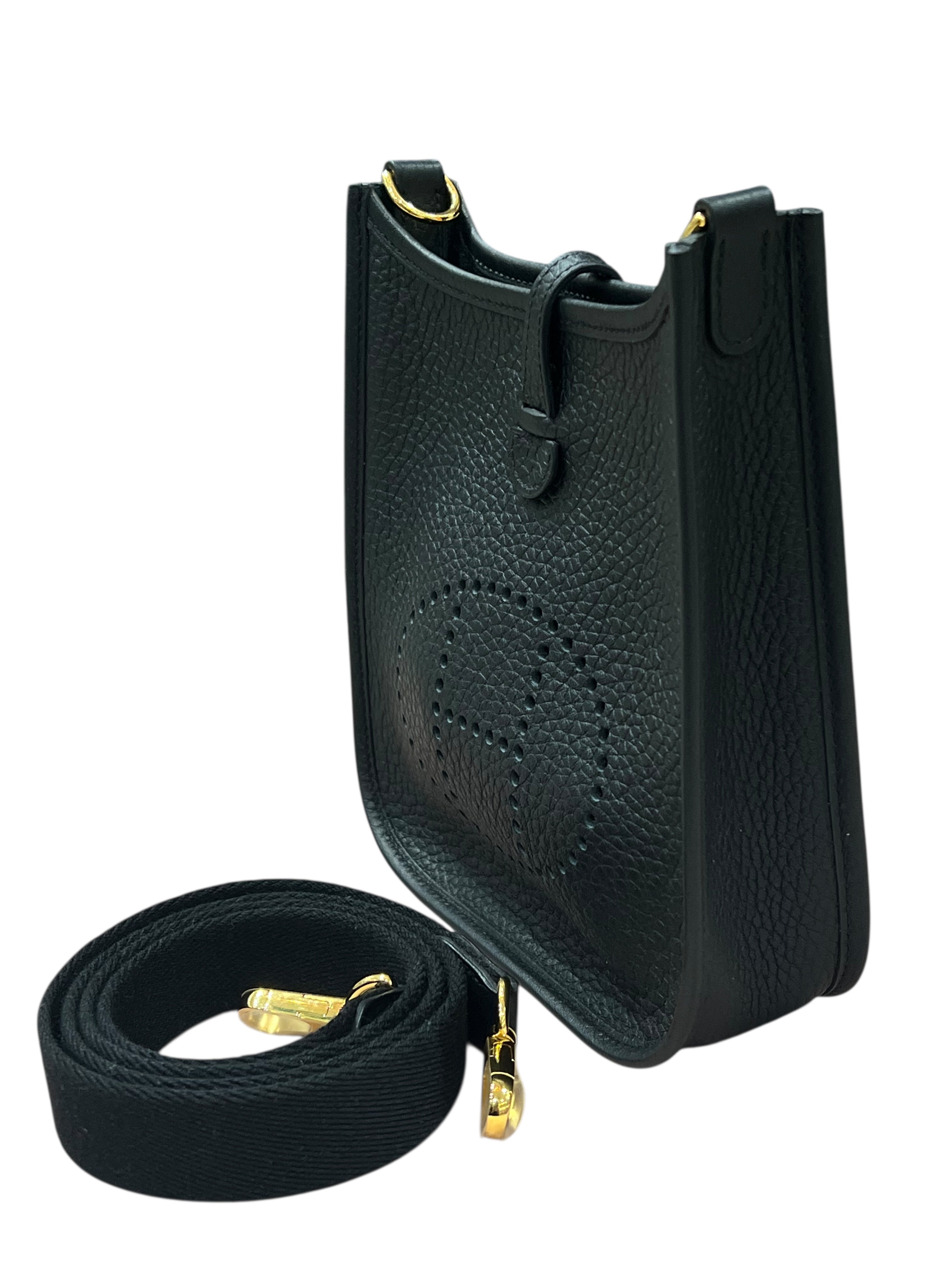 Hermès - sac Evelyne 16 cuir clémence noir