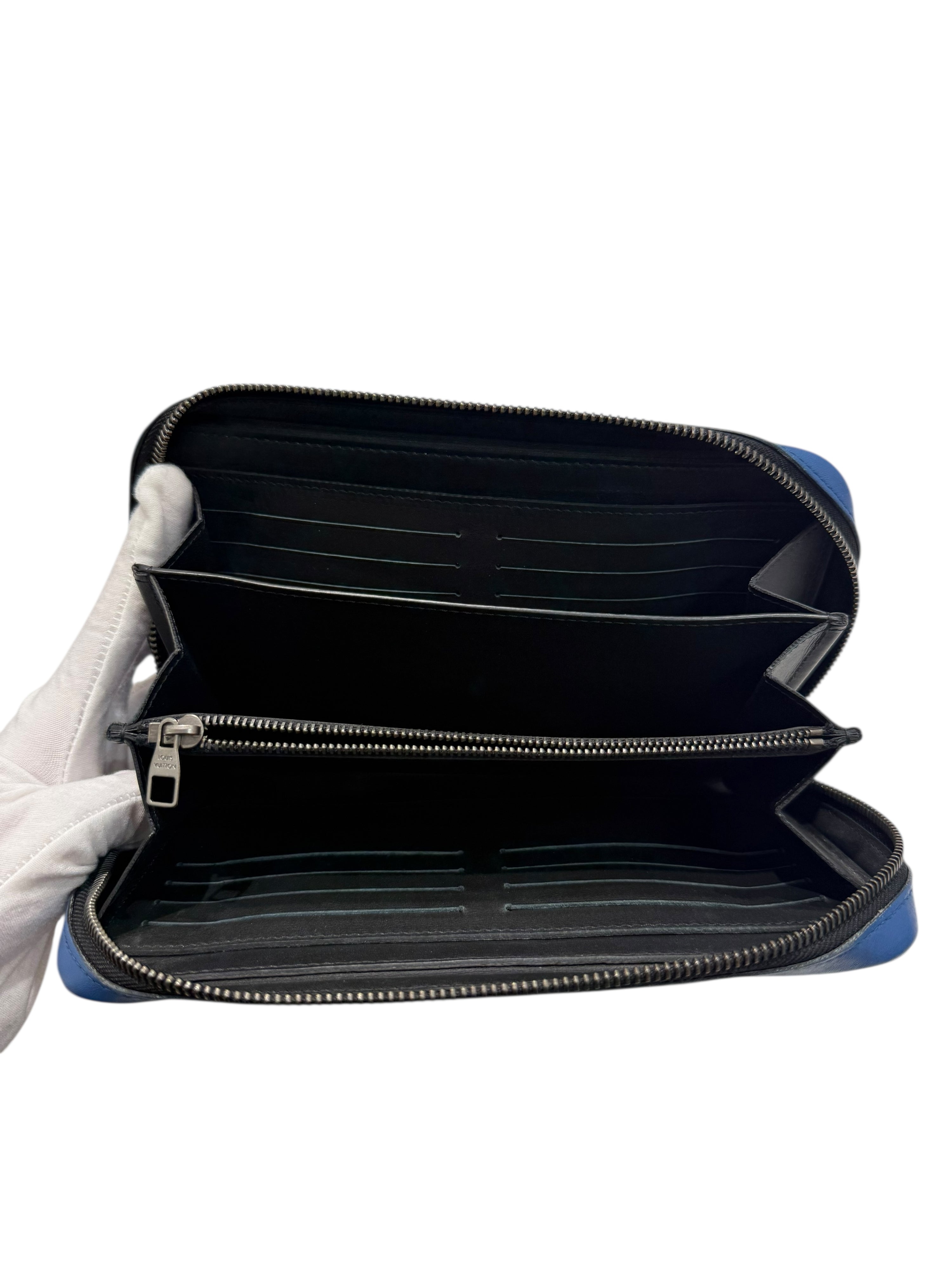 Louis Vuitton - Portefeuille Zippy XL en cuir damier bleu