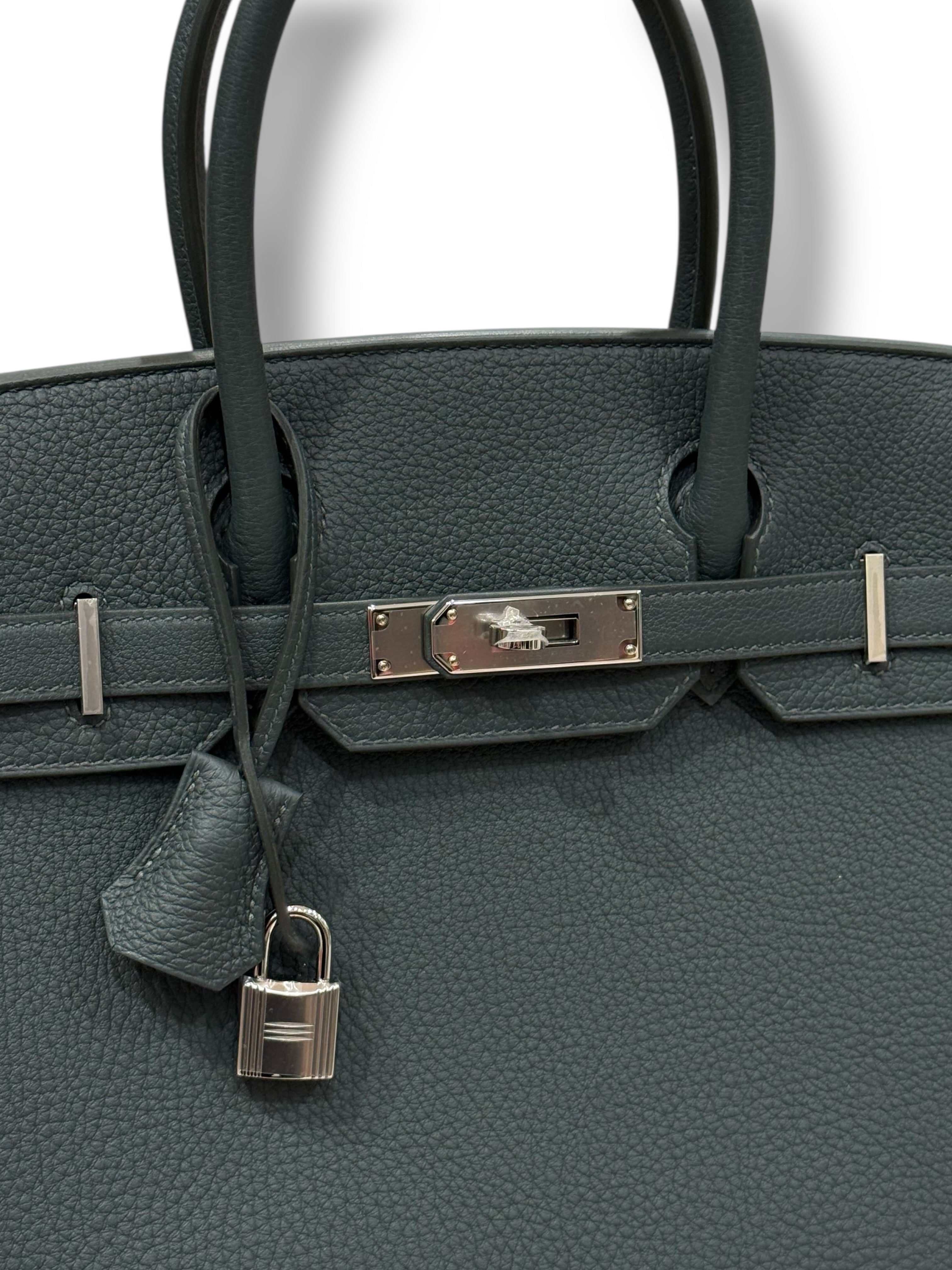 Hermès - Sac Birkin 30 Togo vert mangrove