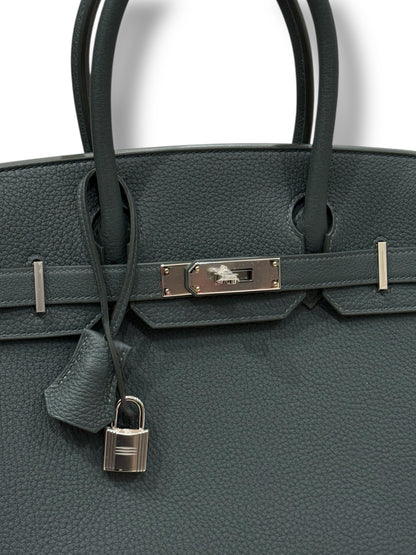 Hermès - Sac Birkin 30 Togo vert mangrove