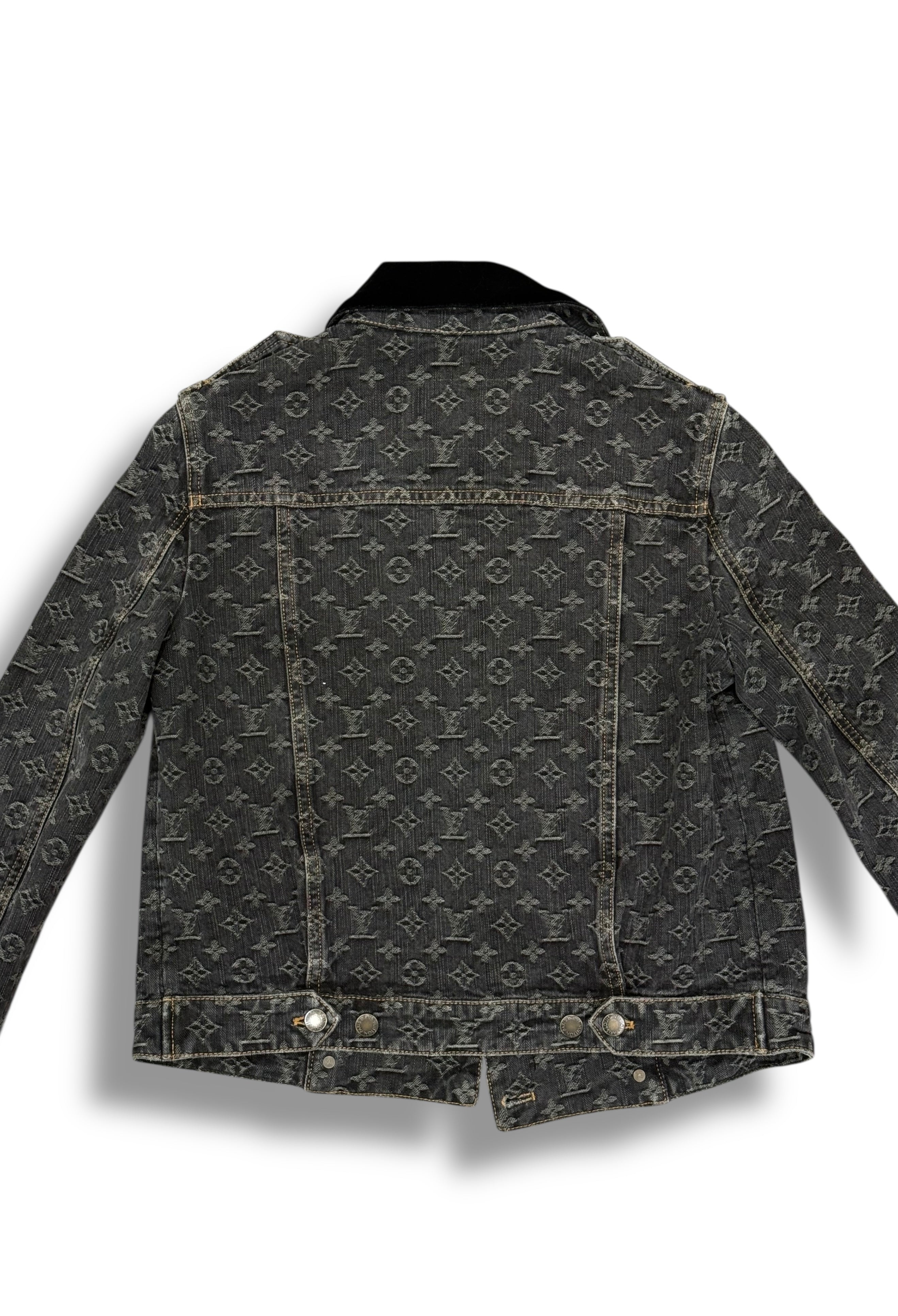 Louis Vuitton - Giacca in denim grigio con monogramma T38