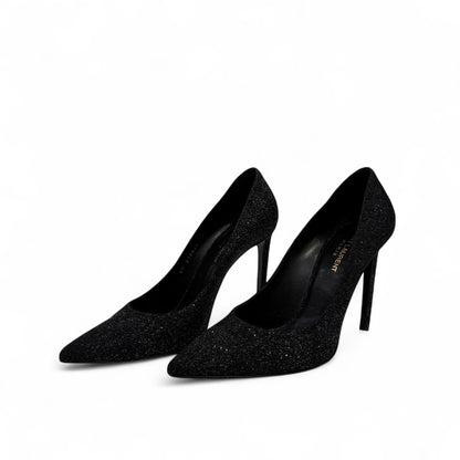 Saint - Laurent - Escarpins noirs à paillettes t.40 1/2