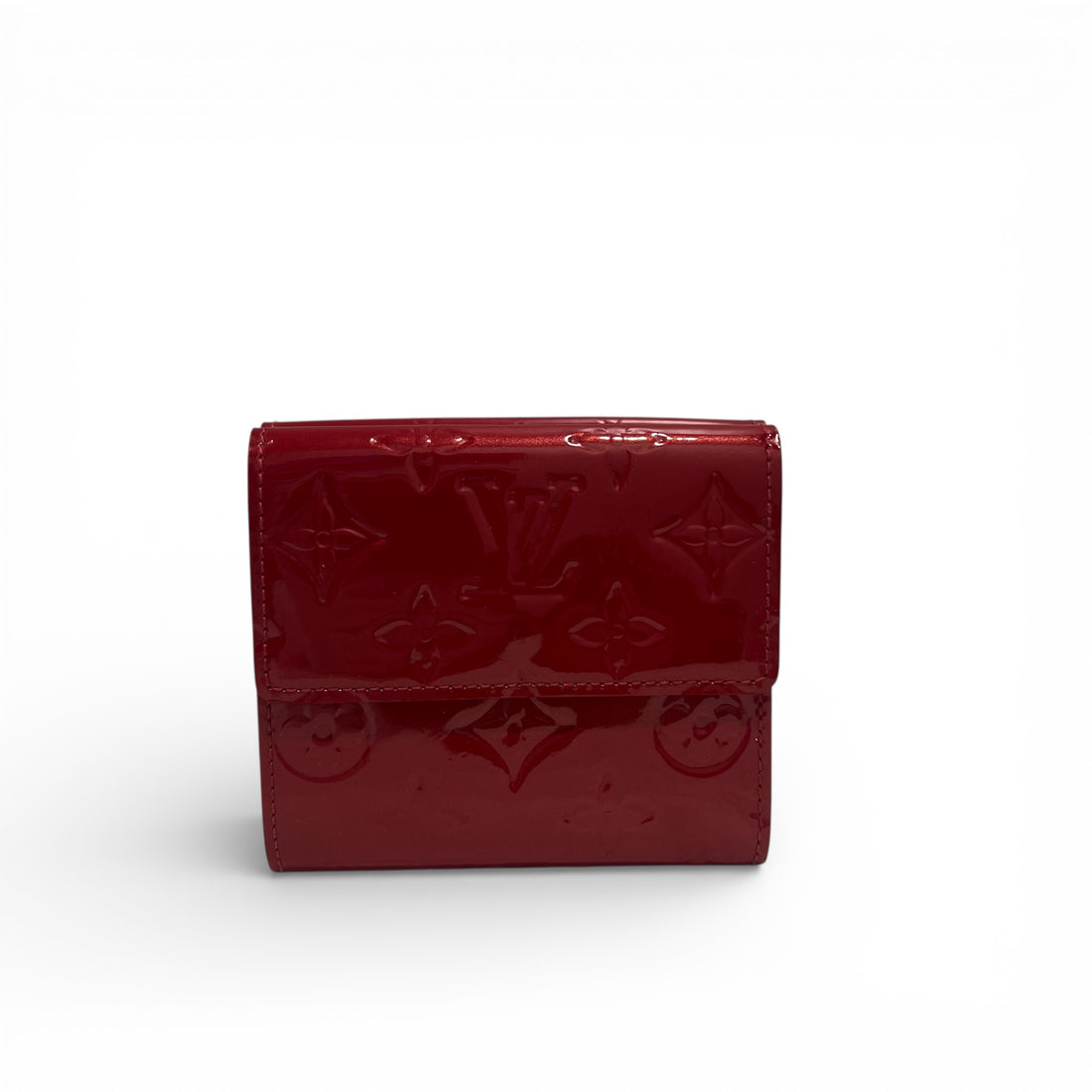 Louis Vuitton - Porte monnaie en cuir vernis rouge