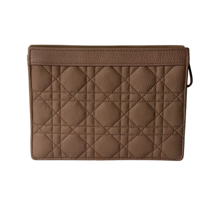 Dior - Pochette en cuir beige rosé Caro
