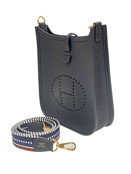 Hermès - sac Evelyne 16 clemence bleu encre