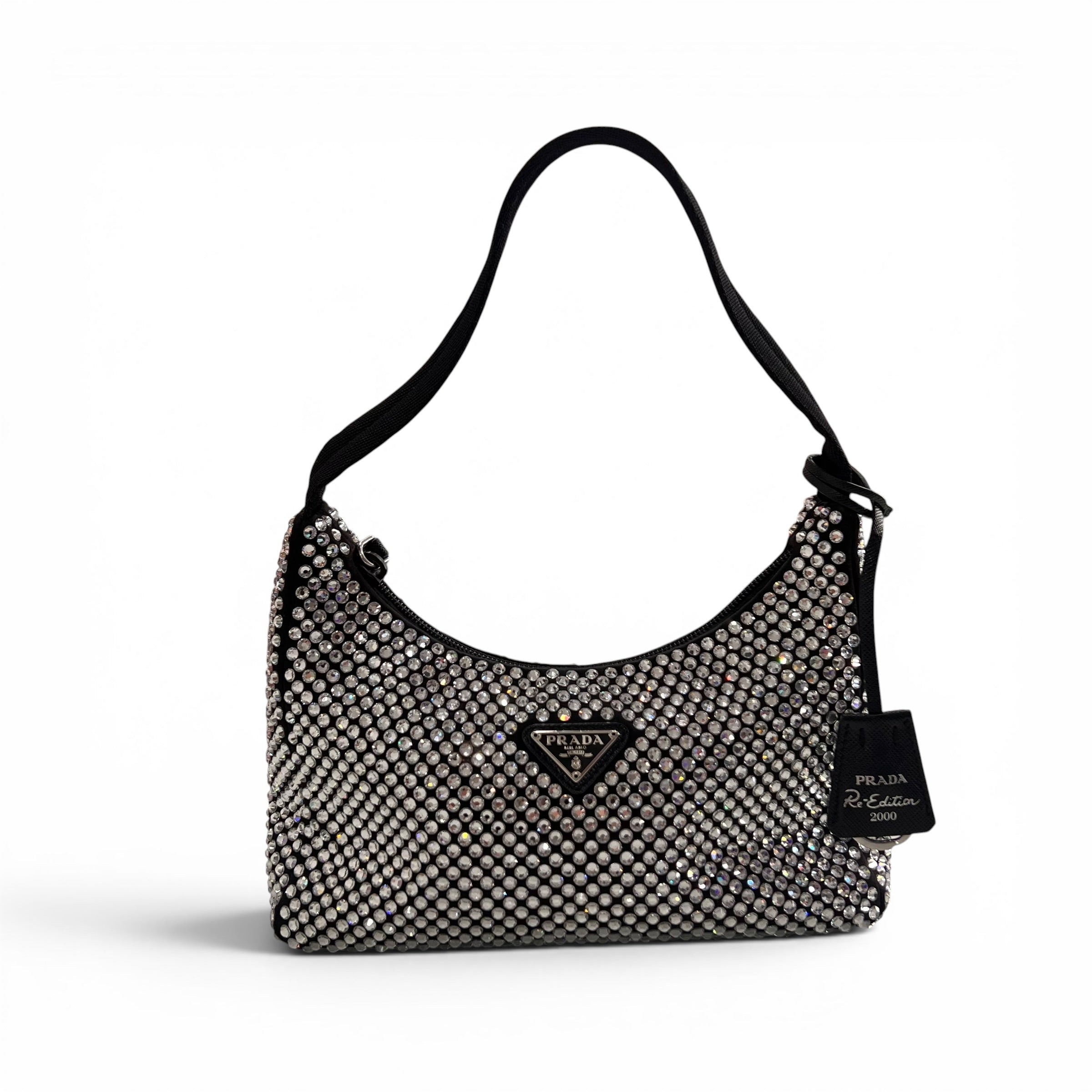 Prada - Sac ré-édition 2000 à strass