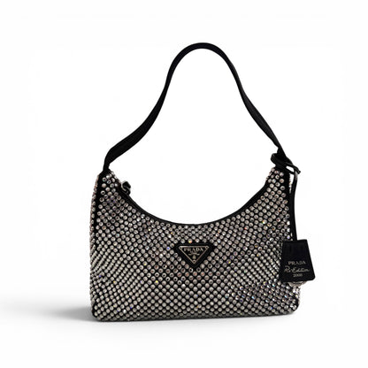 Prada - Sac ré-édition 2000 à strass
