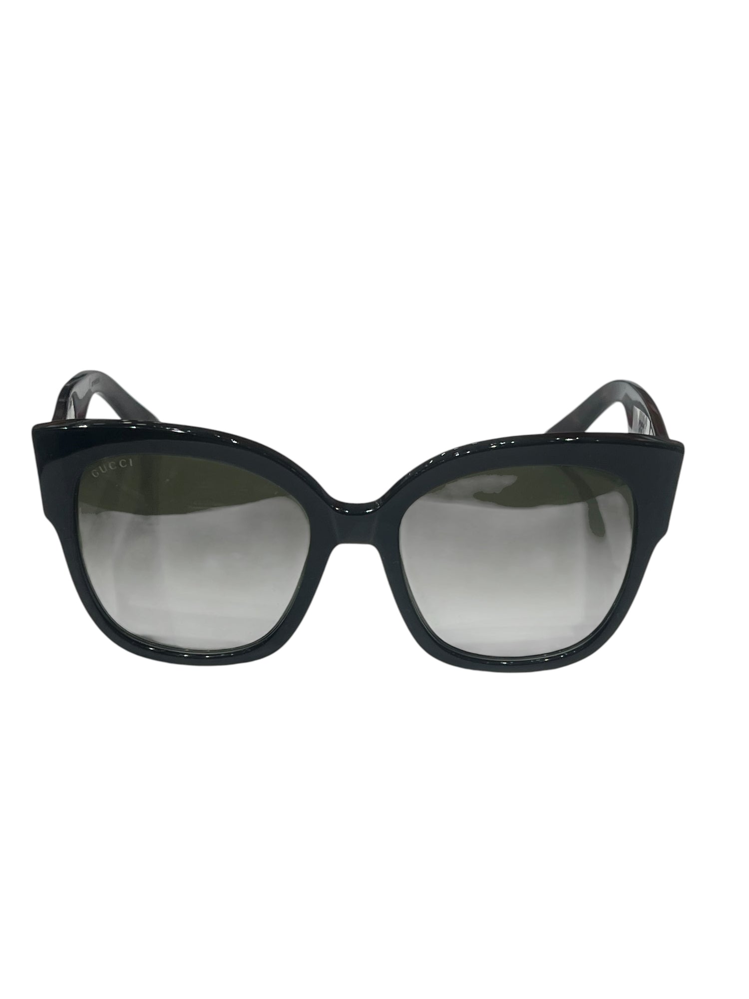 Gucci - solaires oversize noires bandes et charms