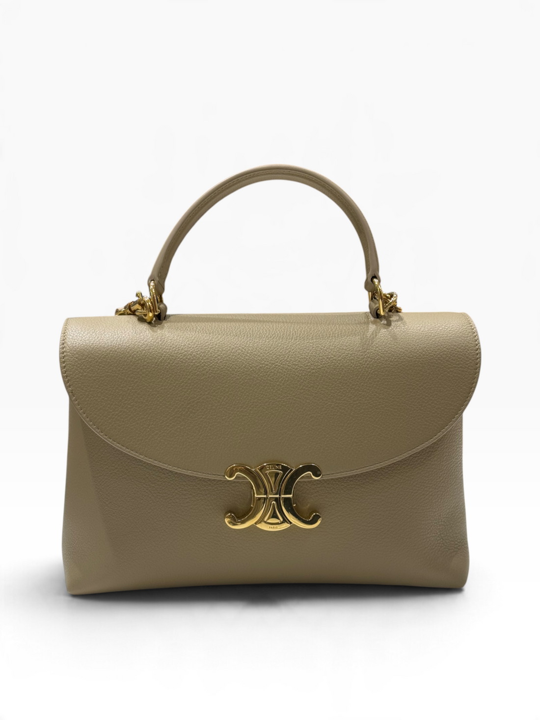 Céline / sac nano triomphe cuir beige