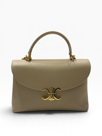 Céline / sac nano triomphe cuir beige