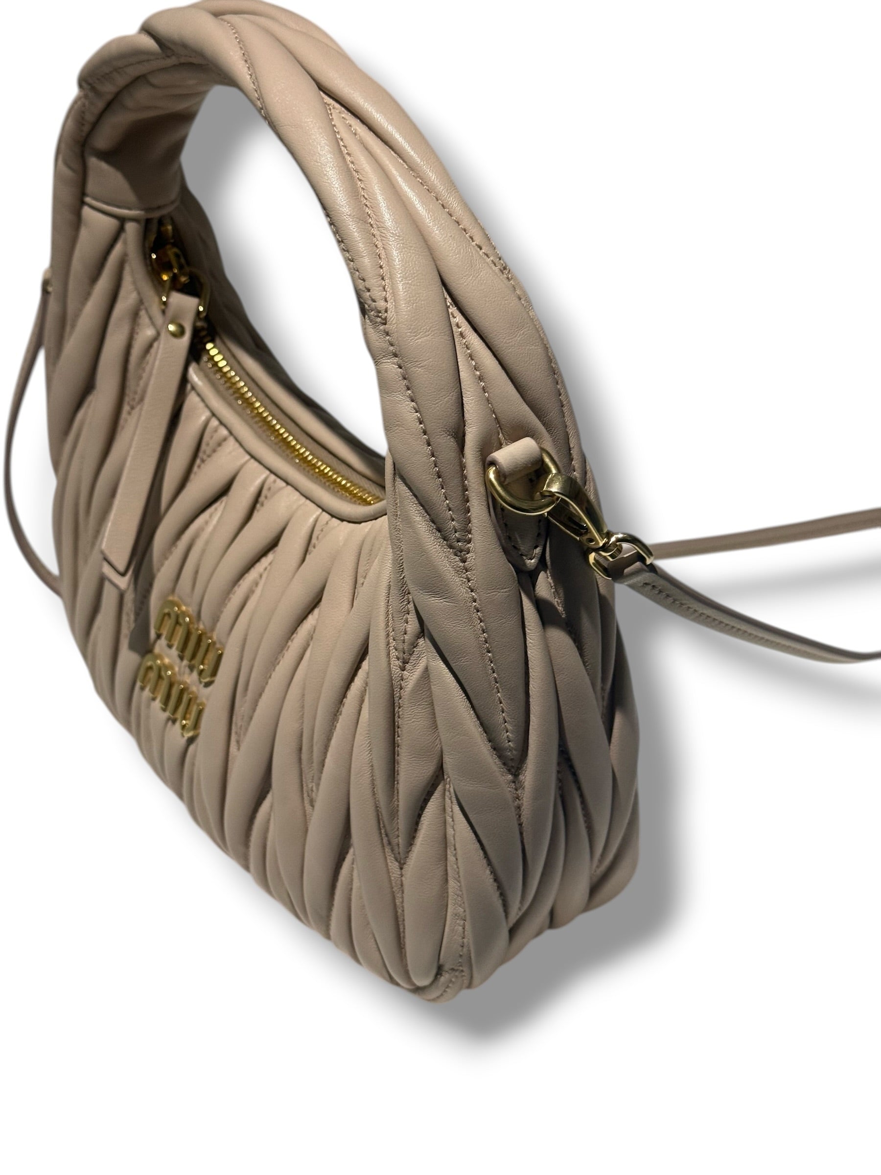 Miu Miu - Sac Wander nude nappa matelassé
