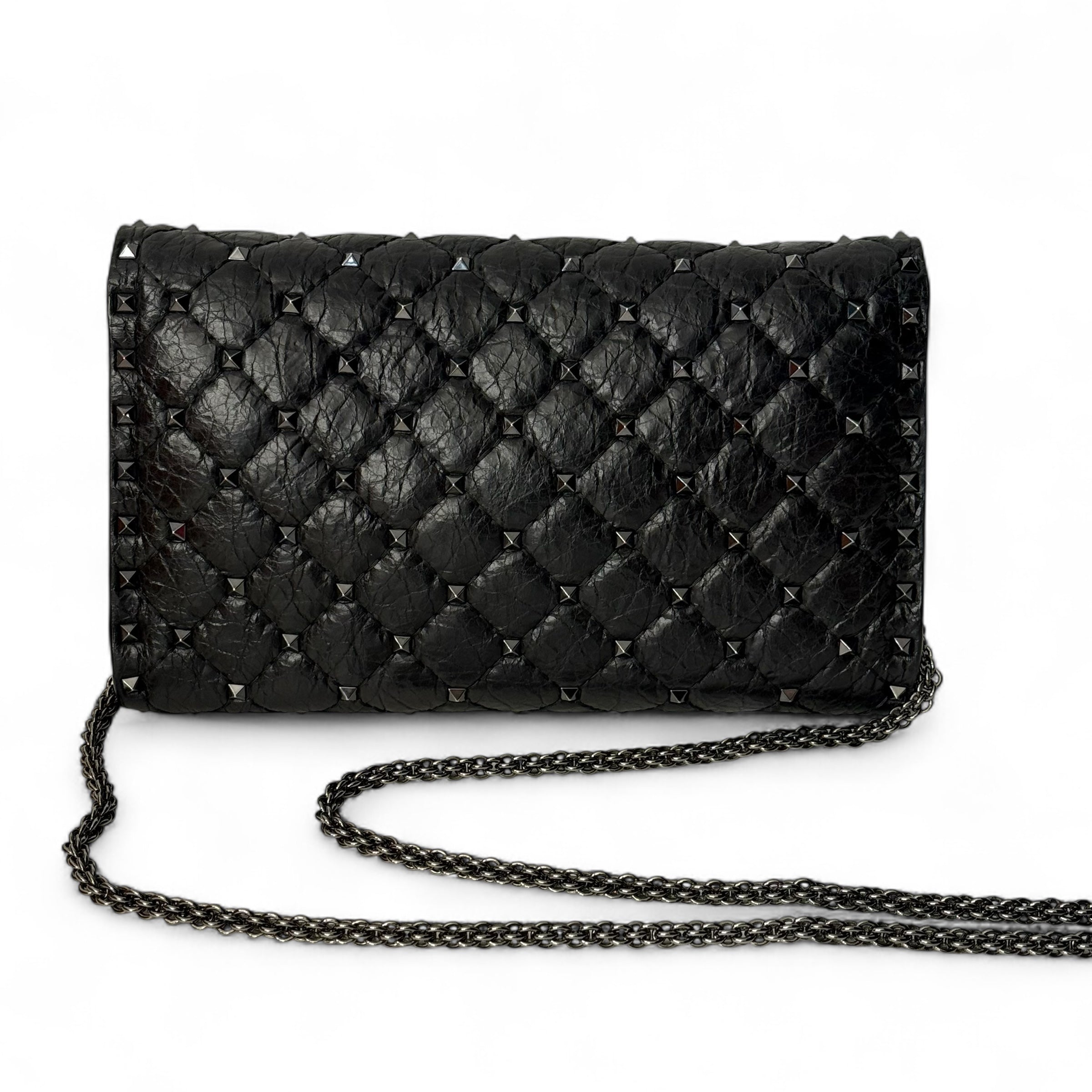 Valentino - Black Rockstud crossbody clutch