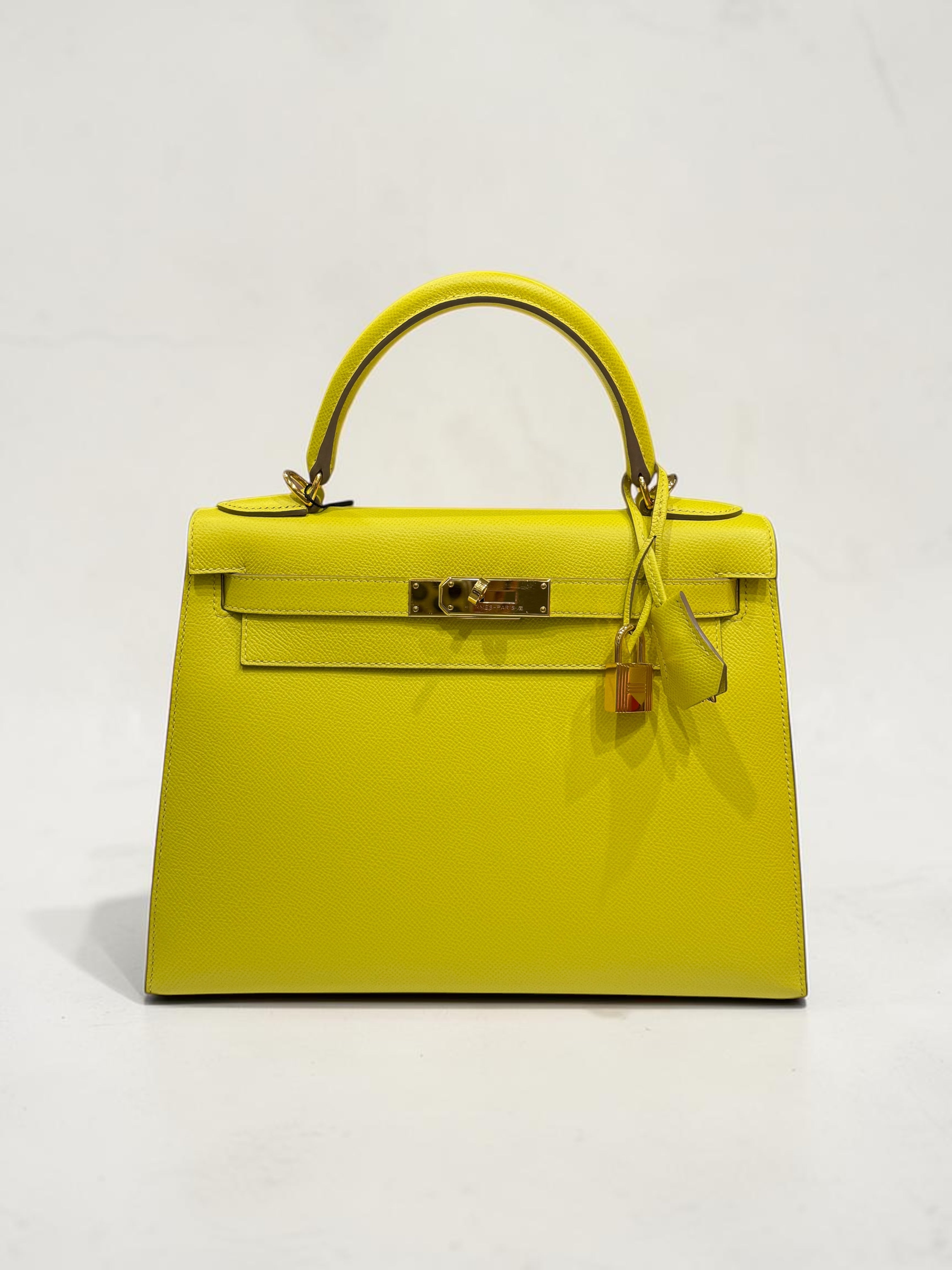 Hermès - Kelly 32 Epsom Sellier Jaune lime
