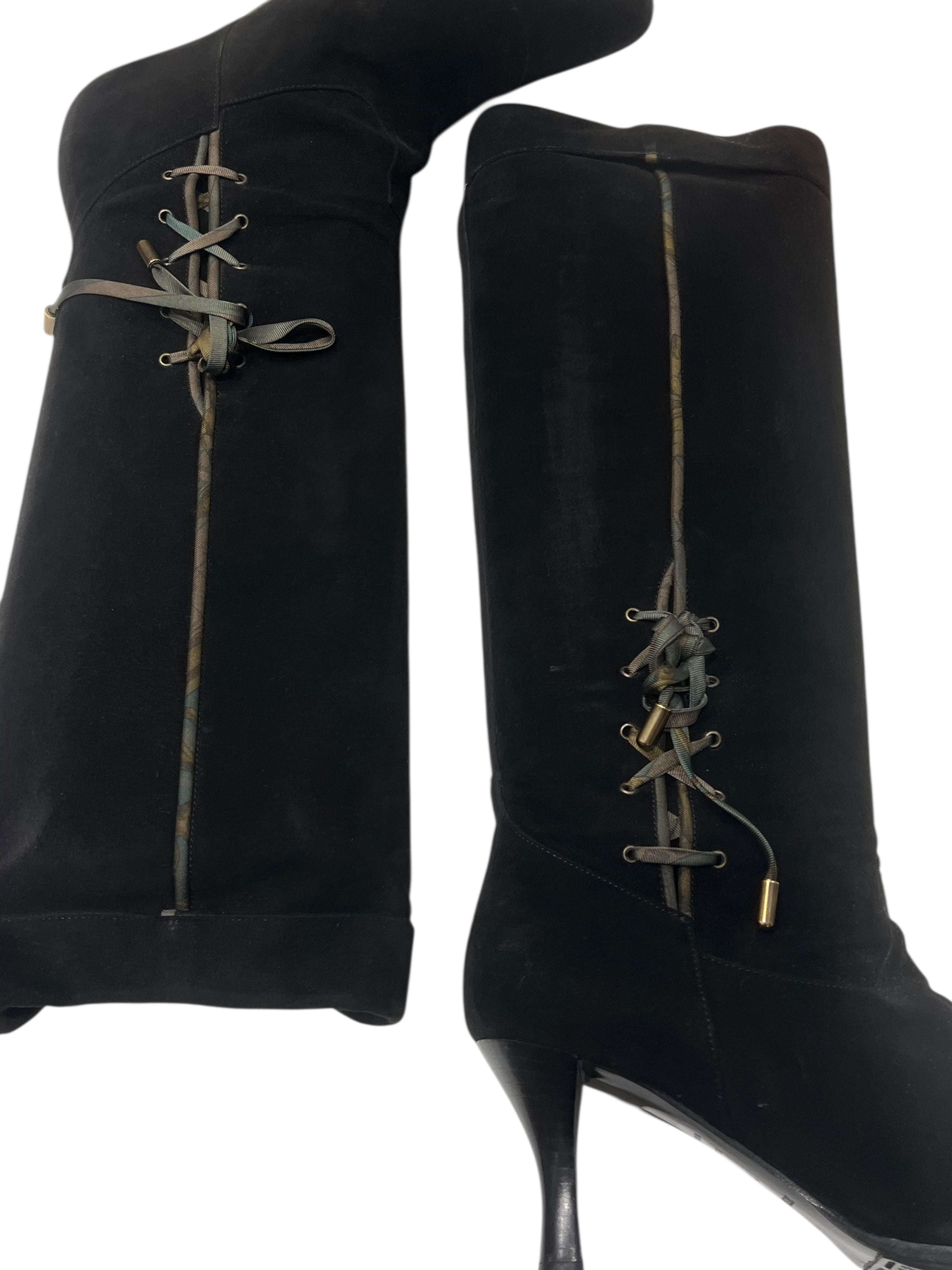 Hermès - bottes daim T 37,5