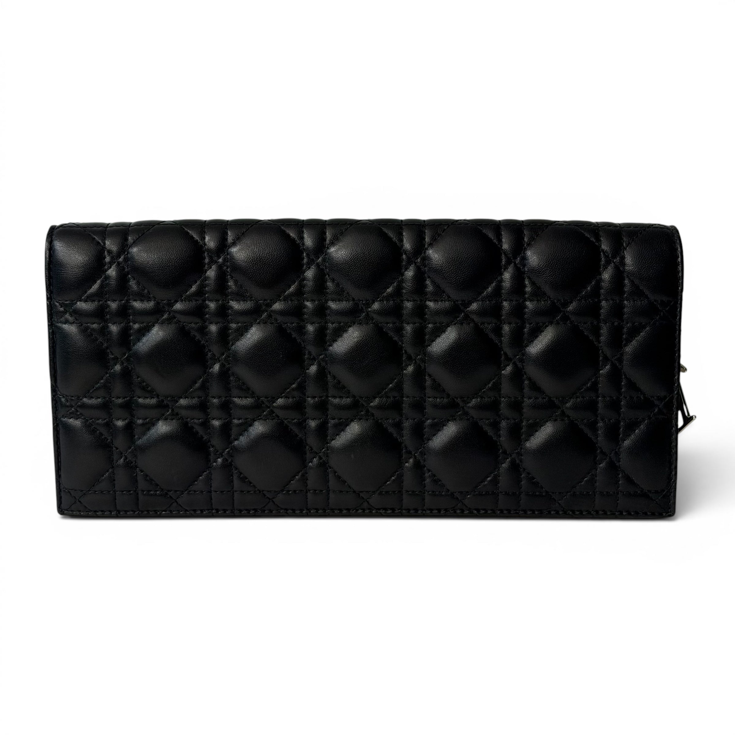 Dior - Pochette Lady Dior en cuir cannage noir