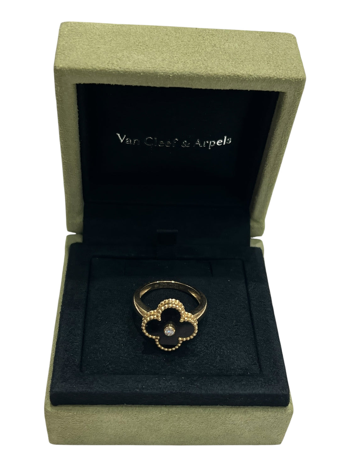Van Cleef &amp; Arpels - Bague Vintage Alhambra Onyx et Diamant